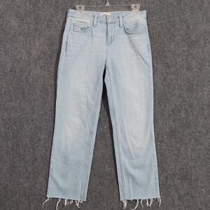 L'Agence Jeans Womens 24 Straight Leg Frayed Hem‎ Denim Pants Blue Light Wash